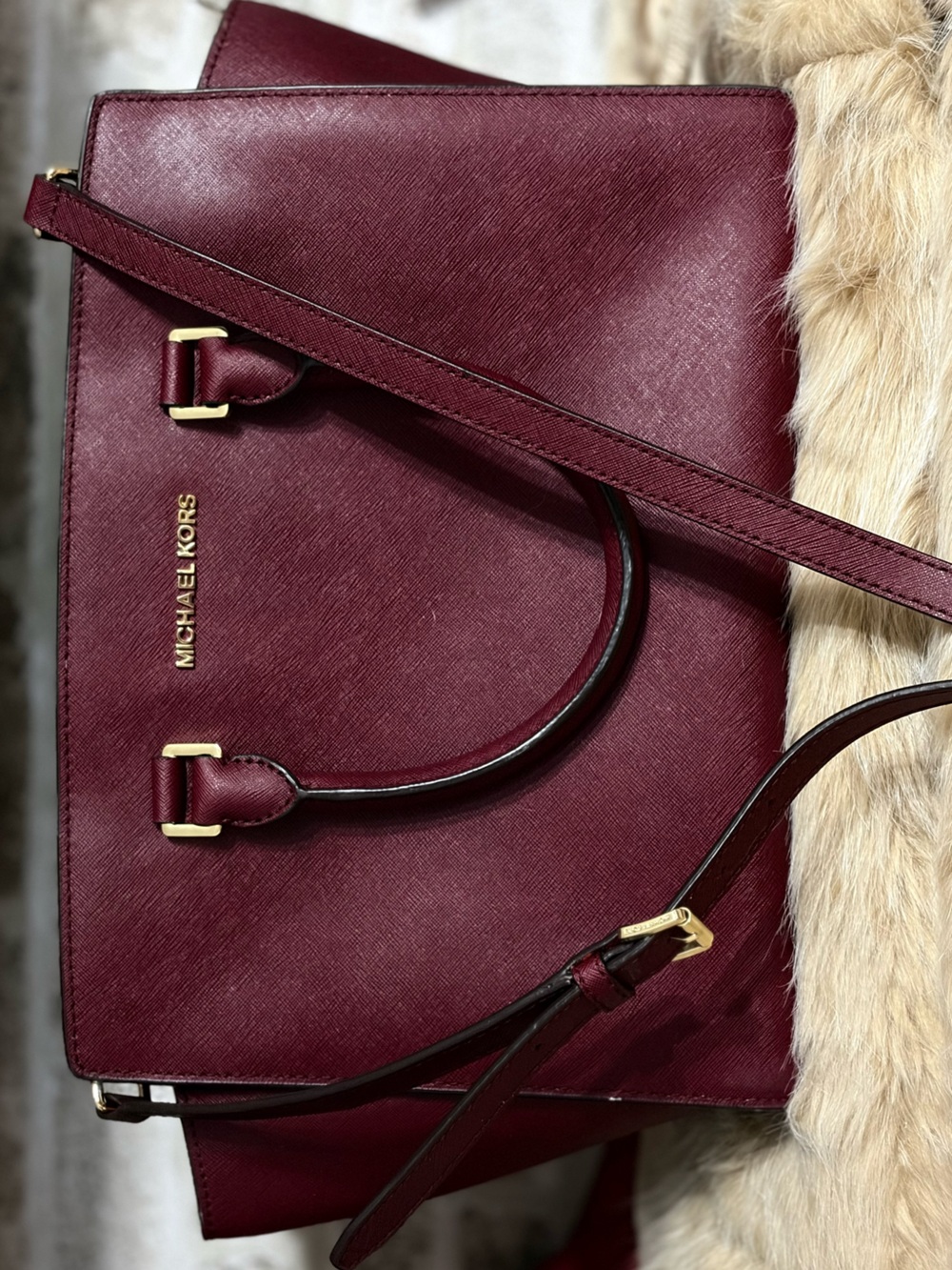 Michael Kors Wine/Burgundy Shoulder Bag
